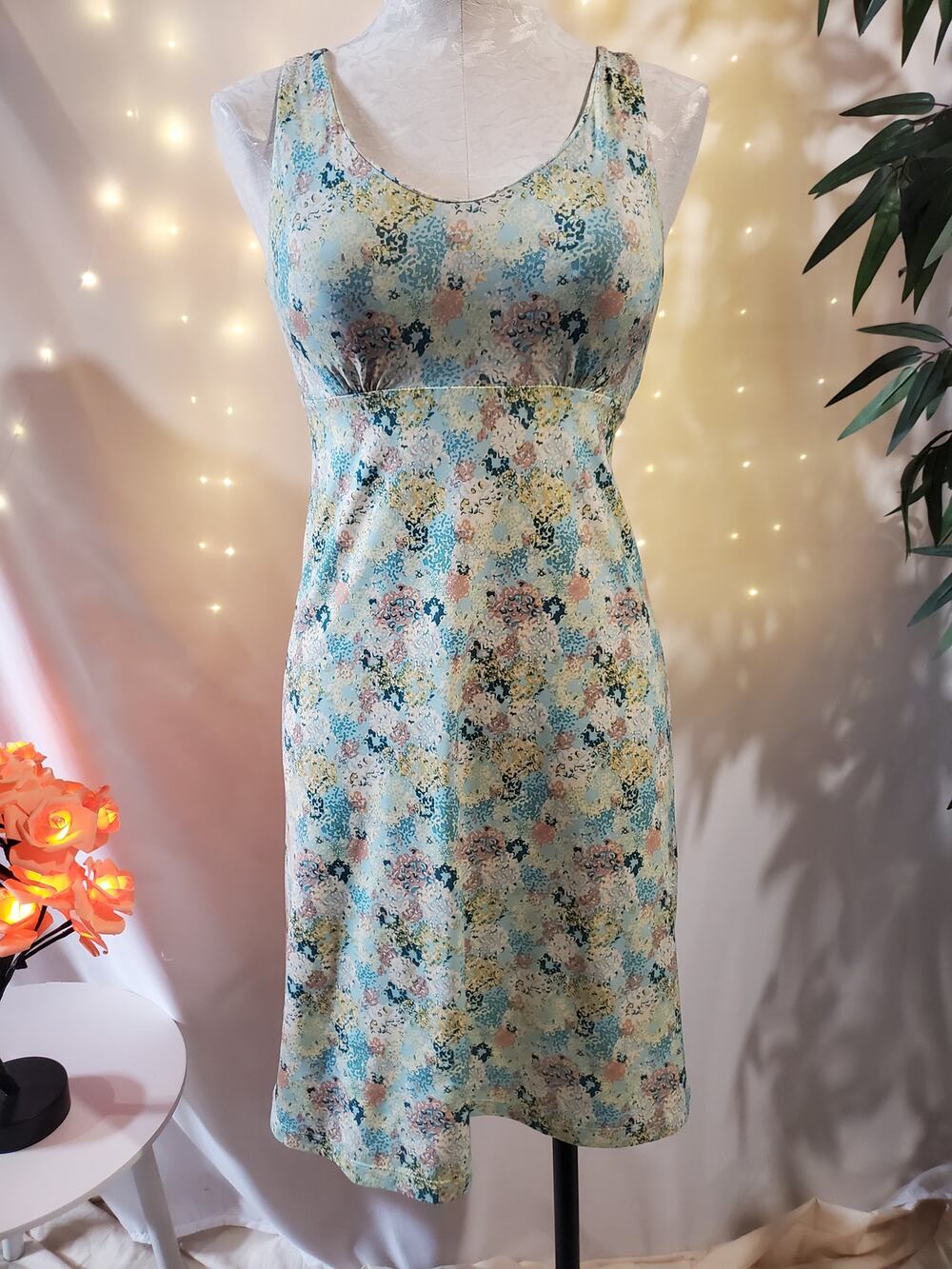 Patagonia Magnolia Spring Atoll Blue Floral Performance Dress Women's Size XS